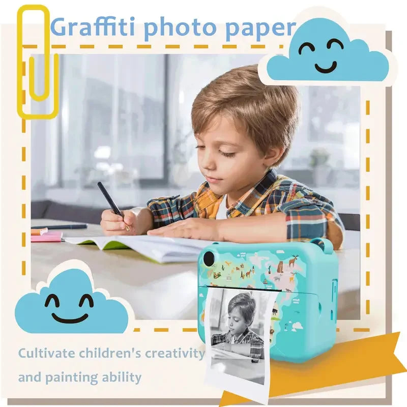 Digital Children Camera For Photography Mini Printer Portable Thermal Instant Print Photo Kids Camera Video Educational Toy Gift
هدايا الأعياد والمناسبات لللأطفال