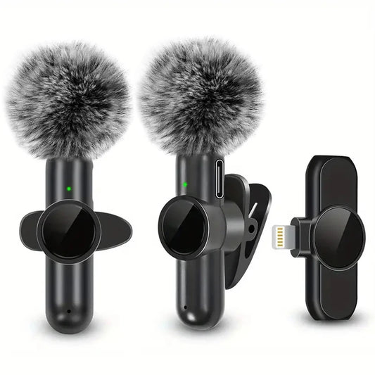 Wireless Lavalier Microphone With Windproof Cover Audio Video Recording Mini Mic For iPhone Android Mobile Phone Microphone
ميكروفون خارجي مانع صوت الهواء للموبايل