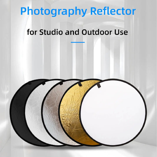 5in1 Collapsible Round Photography Reflector Photo Studio Outdoor Light Diffuser Multi-Disc With Carry Bag 30/60/80/110cm
عاكس ضوء للتصوير