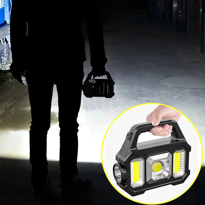 Flashlight  Zoomable Waterproof  COB LED Torch Brightly Light Portable Powerful Lantern  for Camping
مصباح خفيف قابل للحمل والشحن مناسب للرحلات