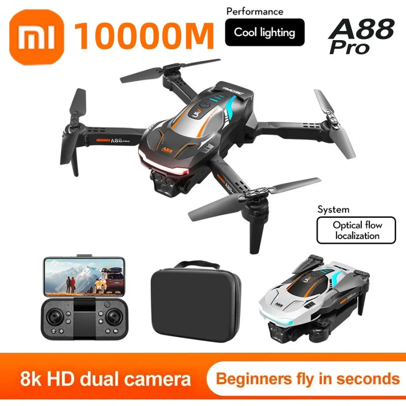 Drone Professional 8K GPS Dual Camera 5G Obstacle Avoidance Optical Flow Positioning Brushless Upgraded RC ﻿10000M A88
الدرون الأحترافية 10000متر