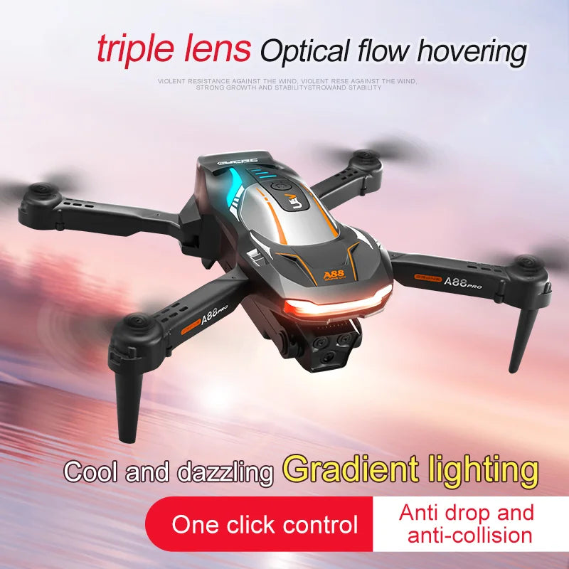 Drone Professional 8K GPS Dual Camera 5G Obstacle Avoidance Optical Flow Positioning Brushless Upgraded RC ﻿10000M A88
الدرون الأحترافية 10000متر