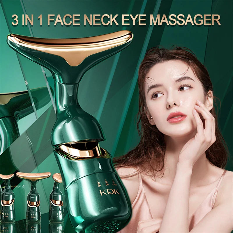 3 IN 1 Neck Facial Lifting Massager Device Micro current Photon Therapy Vibration Face Anti Wrinkles Tightening Skin Care Tools 
  جهاز شد الوجه والرقبة بالأهتزاز ضد التجاعيد