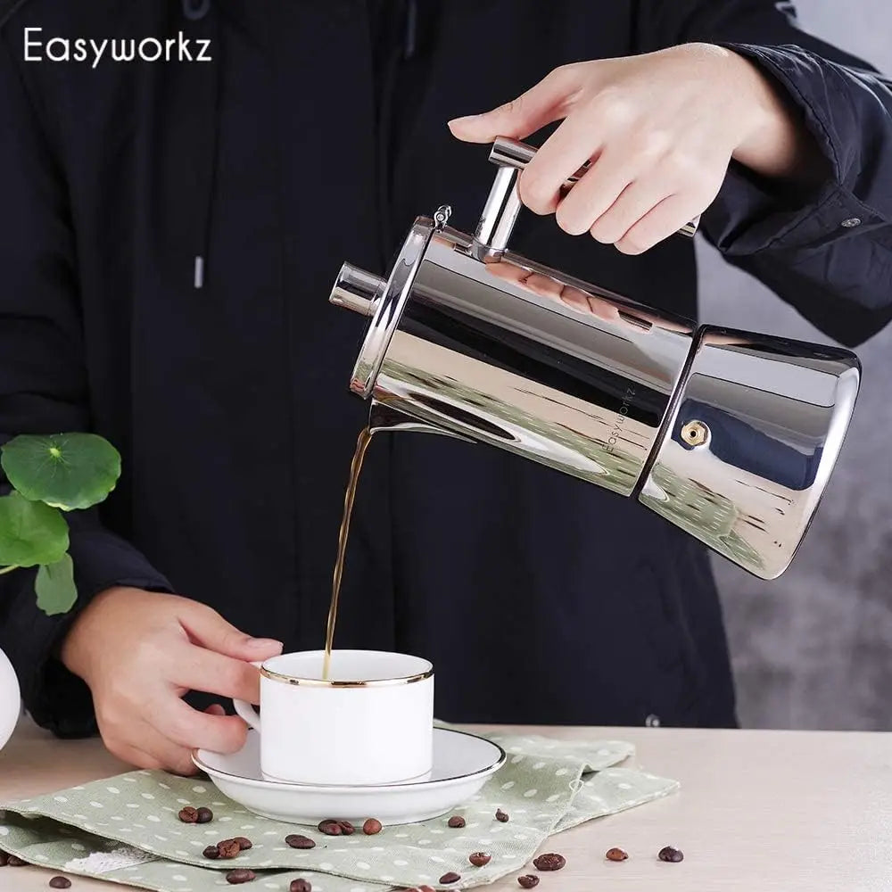 Stainless Steel Italian Coffee Machine Maker 4Cup 
وعاء تحضير القهوة من الستاينليس ستيل