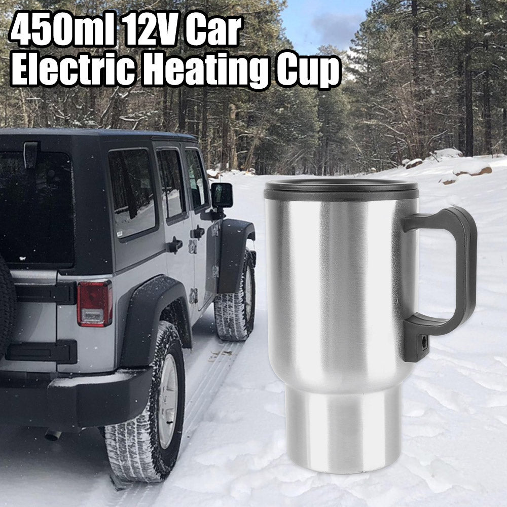 Electric Heating Car Kettle Water Coffee Milk Thermal Mug Camping Travel Kettle Stainless Steel Vehicle Heating Cup12V 450ml
كوب القهوة للسيارة والرحلات